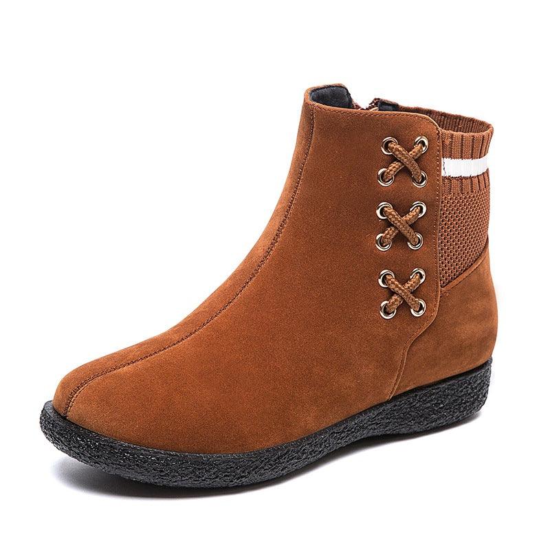 New Autumn And Winter Snow Boots Women's Plus Size Plus Velvet Cotton Shoes - MRSLM