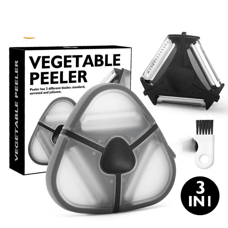 New Multi-function Three-in-one Grater Vegetable for Carrots Fruits Chopper Grater Slicer Cutter for Home Slicing Kitchen Gadget (Black) - MRSLM