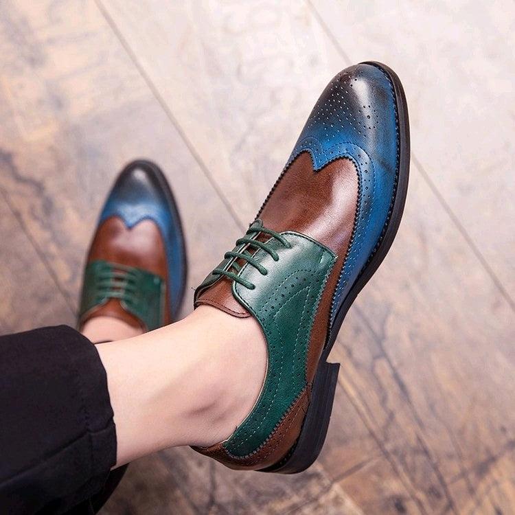 Round Toe Men's Business Casual Leather Shoes - MRSLM