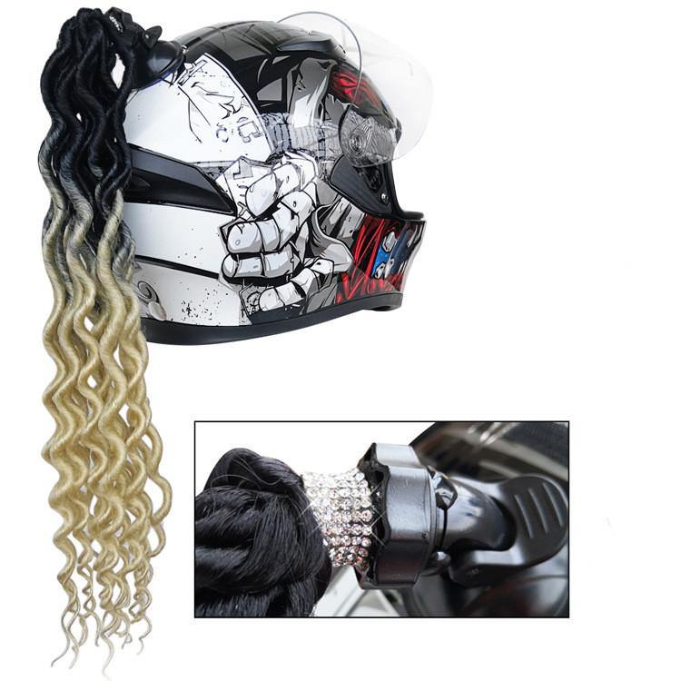 Detachable Helmet Braid Ponytail Wig - MRSLM