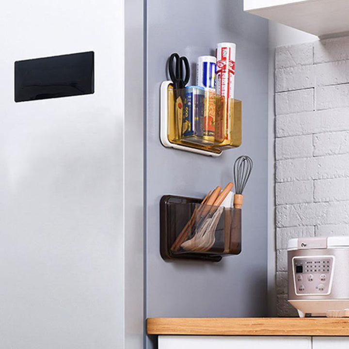 Refrigerator Shelf Magnet Free Perforated Cling Film Storage Rack Tissue Storage Box Side Wall Hanger Storage Box - MRSLM