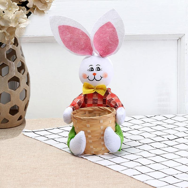 Cute Bunny Basket Easter Eggs Candy Gift Box Storage Rabbit Bag Party Decoration Home Decoration Accessories Easter Decor - MRSLM