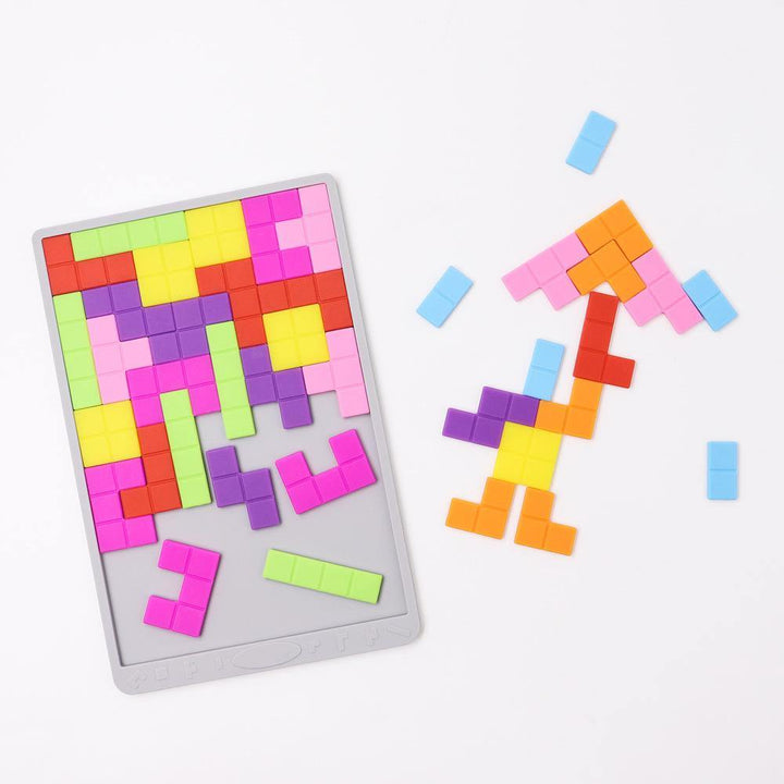 Silican Gel Block Puzzle Children Puzzle Tetris Puzzle DIY Puzzle Toys (Grey) - MRSLM