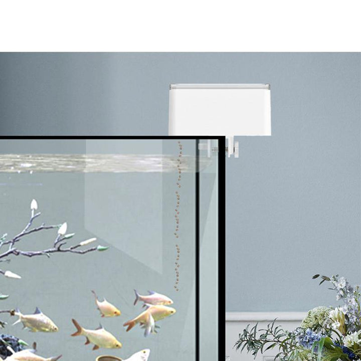 Pet Feeding Fish Food Dispenser Digital Automatic Fish Feeder LED Aquarium Digital Fish Tank (White) - MRSLM