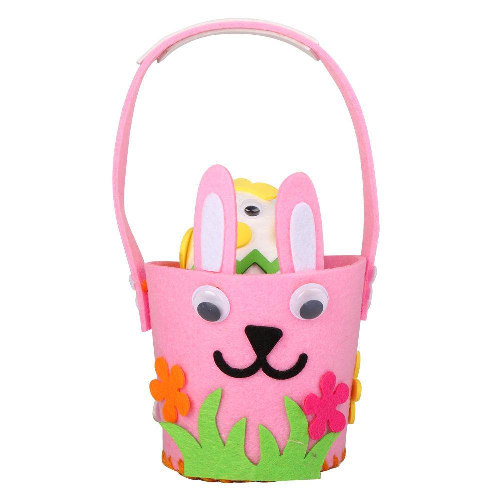 Cartoon Happy Easter Decorations for Home Egg Basket Bunny Bag Cute Candy Pouch Gift Handbag DIY Kids Craft Easter Decor - MRSLM