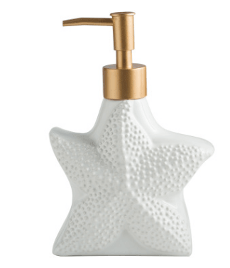 Starfish Shell Shape Ceramic Liquid Soap Dispenser Bathroom Sub-bottling Shower Gel Bottle Hand Sanitizer Container - MRSLM