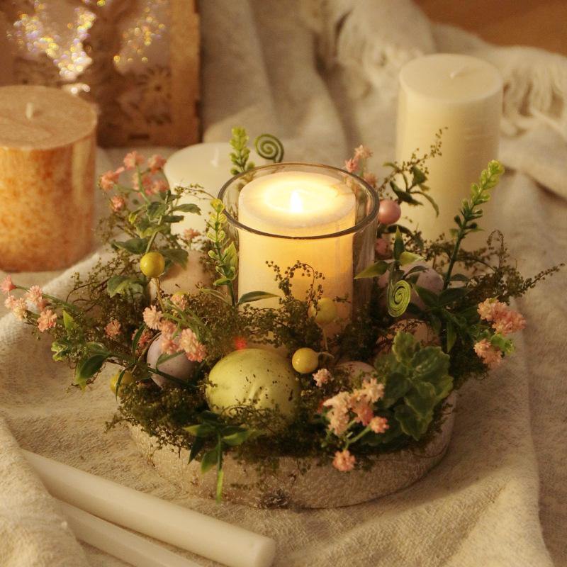 Nordic Easter Egg Glass Candle Holder Furniture Decoration (Green) - MRSLM