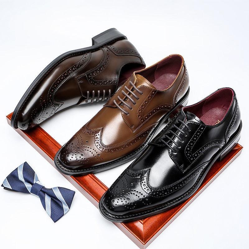Genuine Leather Business Casual Dress British Style Leather Shoes - MRSLM