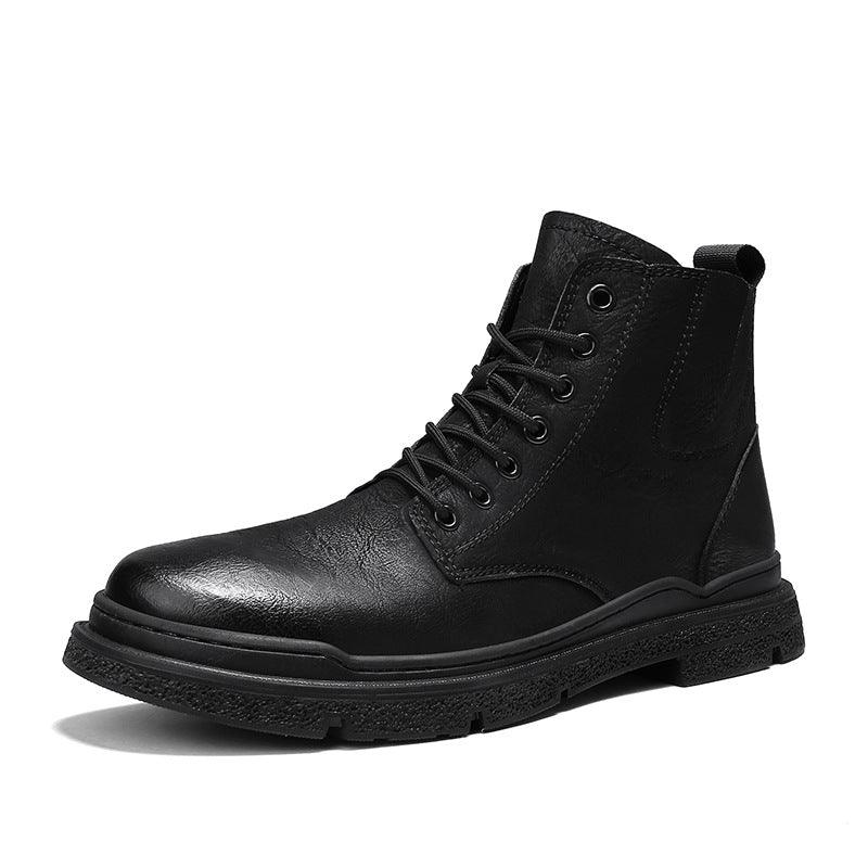 Martin Boots Men's British Style High-top Leather Boots Korean Style Trend - MRSLM