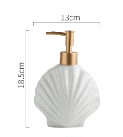 Starfish Shell Shape Ceramic Liquid Soap Dispenser Bathroom Sub-bottling Shower Gel Bottle Hand Sanitizer Container - MRSLM