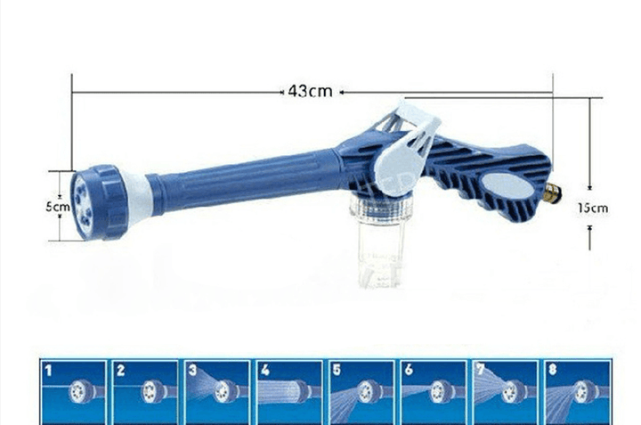 8 in 1 EZ Jet Water Cannon Dispenser Pump Spray Gun Car Washer (Blue) - MRSLM