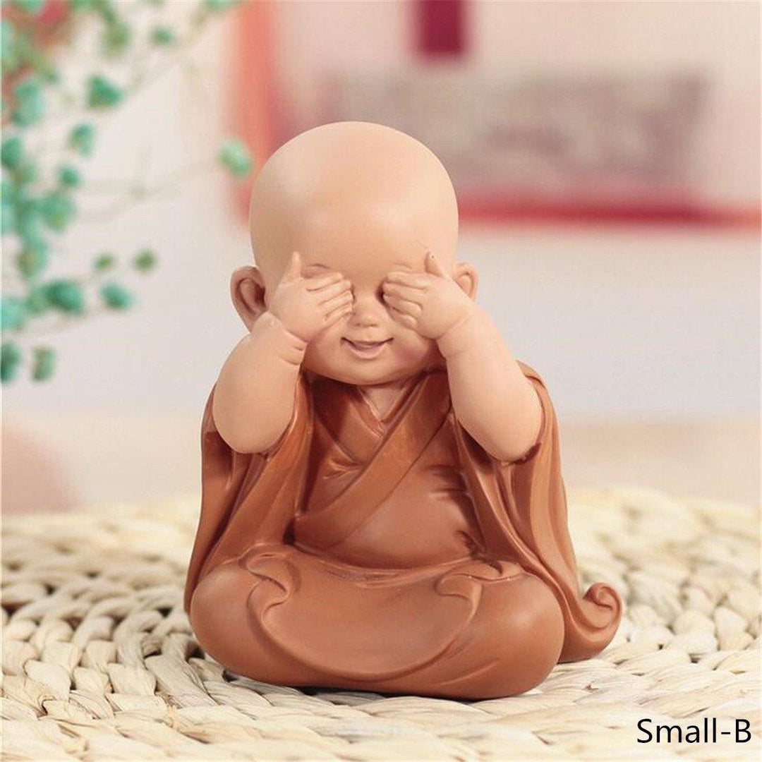 Resin Hand-carved Statue Monk Sculpture Gift Car Home Decorations - MRSLM