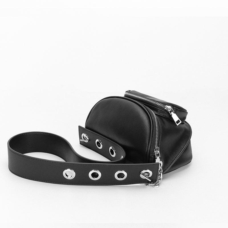 Simple Synthetic Leather Semicircle Saddle Bag