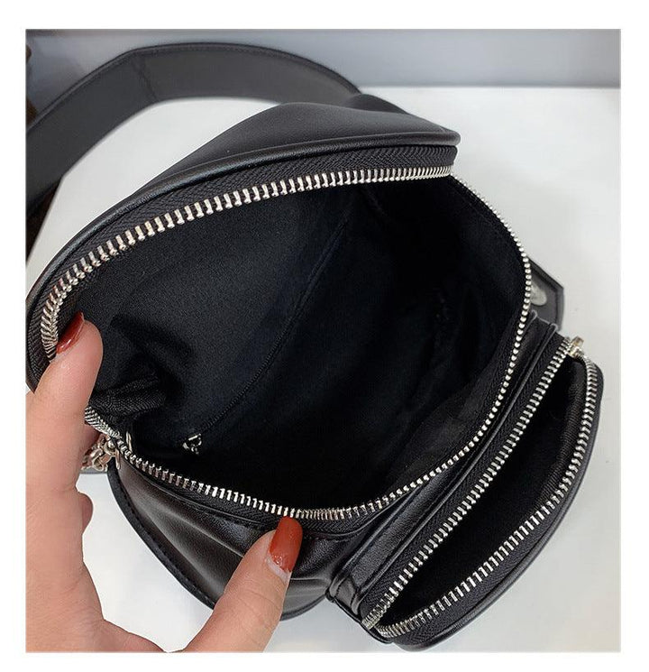 Simple Leather Semicircle Saddle Bag - MRSLM