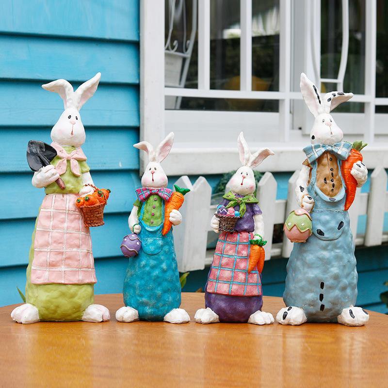 Easter Rabbit Decoration Realistic Rabbit Resin Crafts Garden Decoration Gardening Garden Decoration - MRSLM