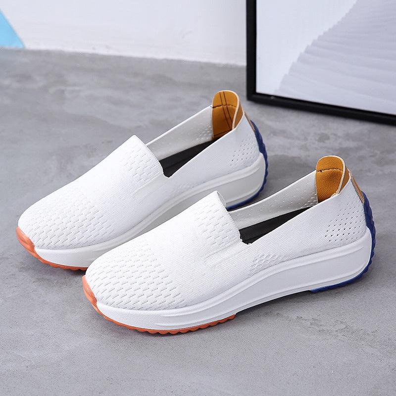 Large Size Women's Platform Shallow Mouth Single Shoes Casual Flying Shoes - MRSLM