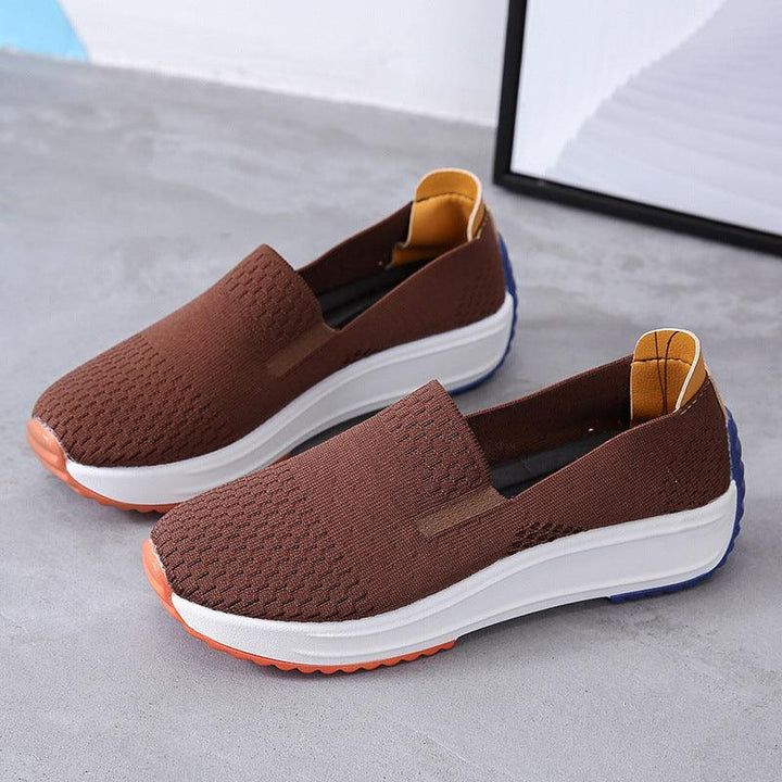 Large Size Women's Platform Shallow Mouth Single Shoes Casual Flying Shoes - MRSLM