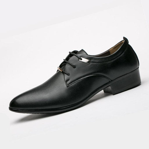 Men's retro pointed toe leather shoes, view 5 - MRSLM