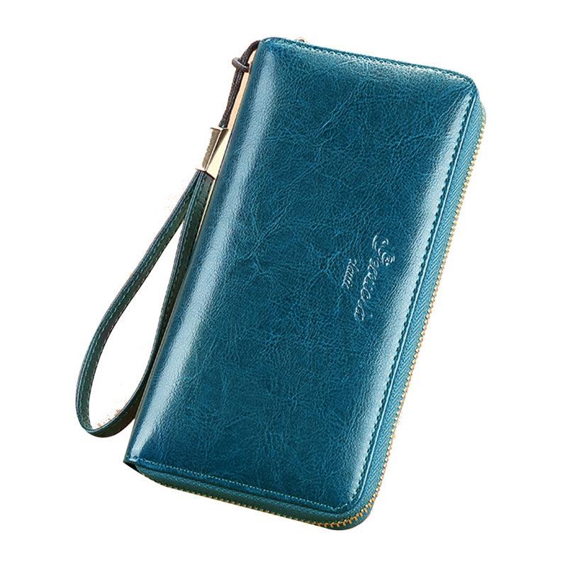 Women's long zipper wallet clutch, view 3 - MRSLM