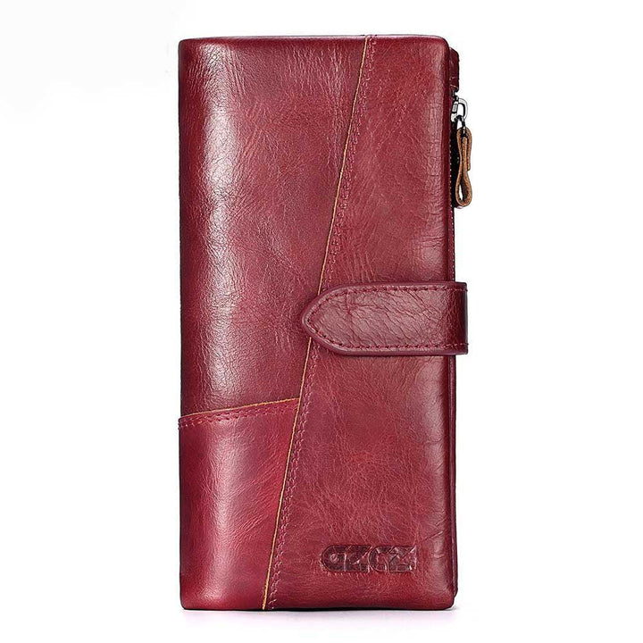 Leather Long Stitching Clutch Multifunctional Casual Wallet - MRSLM