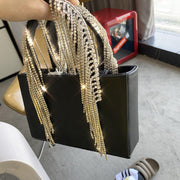 Tassel rhinestone chain handbag, view 2 - MRSLM
