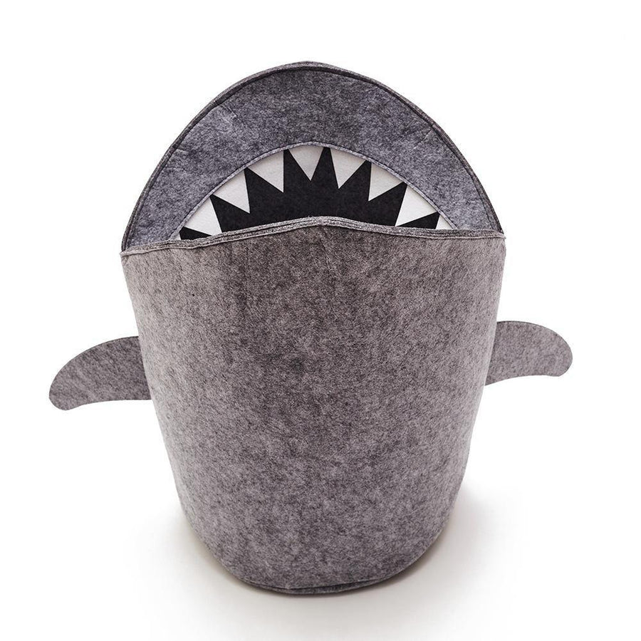 Cute Shark Shaped Kids Toy Storage Basket Multi-Functional Premium Felt Home Laundry for Baby Toys and Clothing - MRSLM