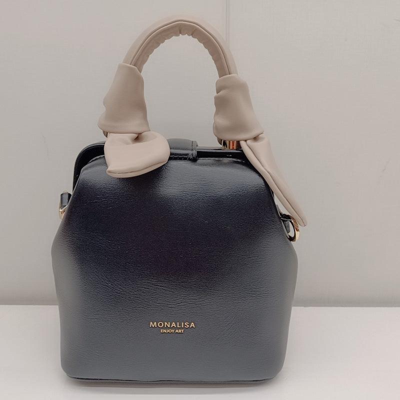 Textured claw horn messenger handbag, view 7 - MRSLM