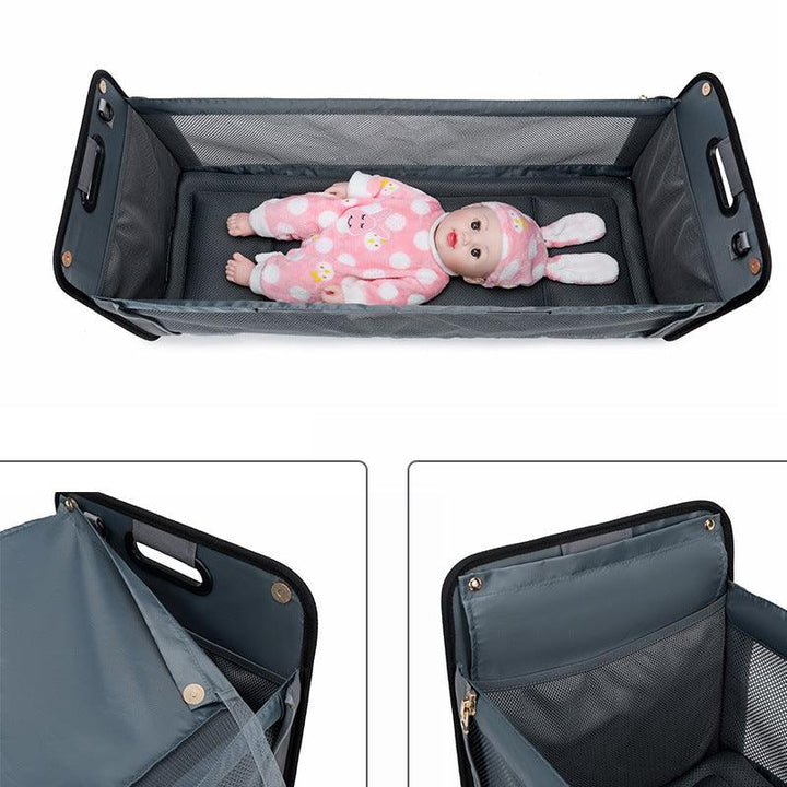 2021 New Design Fashion Portable Shoulder Folding Bed Baby Nappy Messenger Bags - MRSLM