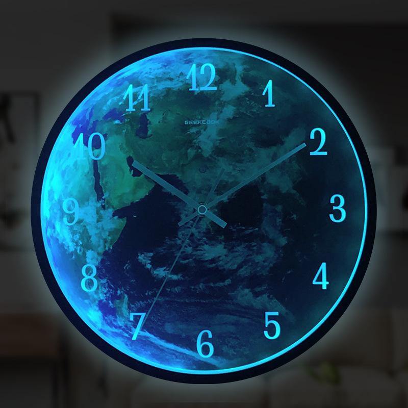 Voice-activated Induction LED Night Light Wall Clock Creative Luminous Wall Clock - MRSLM