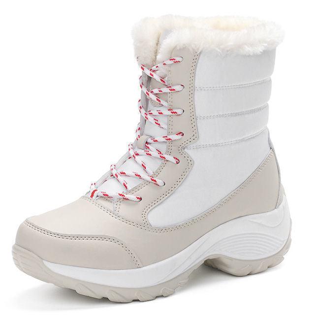 Outdoor Warm, Waterproof, Ski Boots, High-Tube, Thick-Soled Cotton Shoes, Plus Velvet Thickening - MRSLM