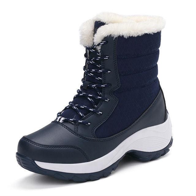 Outdoor Warm, Waterproof, Ski Boots, High-Tube, Thick-Soled Cotton Shoes, Plus Velvet Thickening - MRSLM