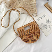 hollow woven bamboo round bag - MRSLM