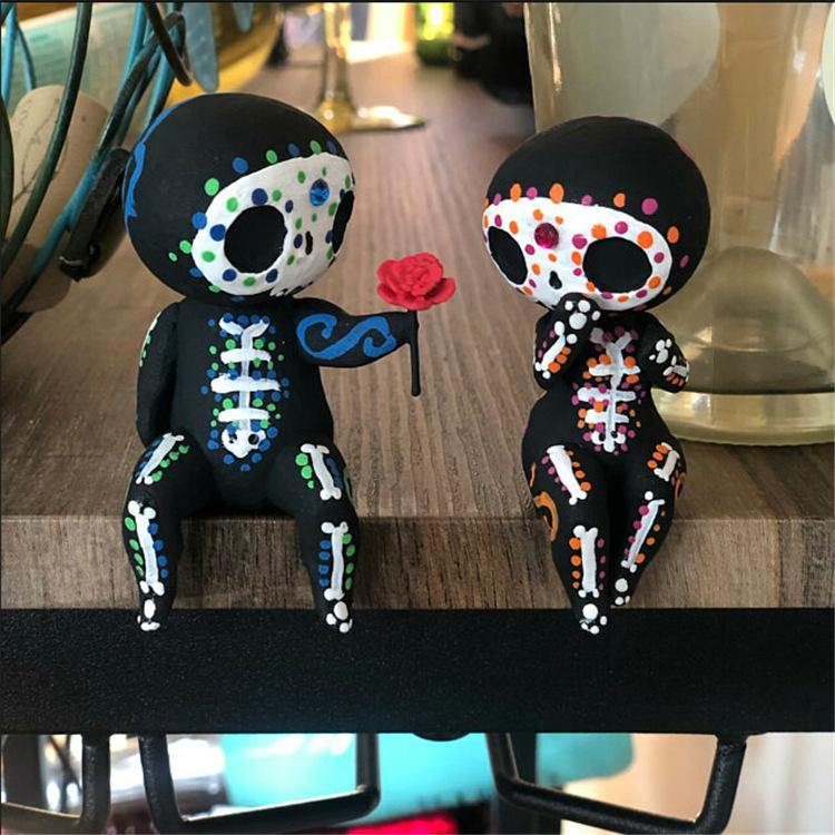 Sugar Skull Couple Figurine Cute Decoration - MRSLM