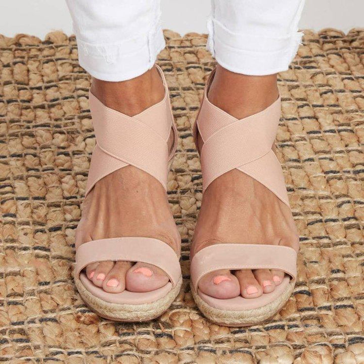 Women's Shoes Plus Size Wedge Heel Hemp Rope Sandals - MRSLM