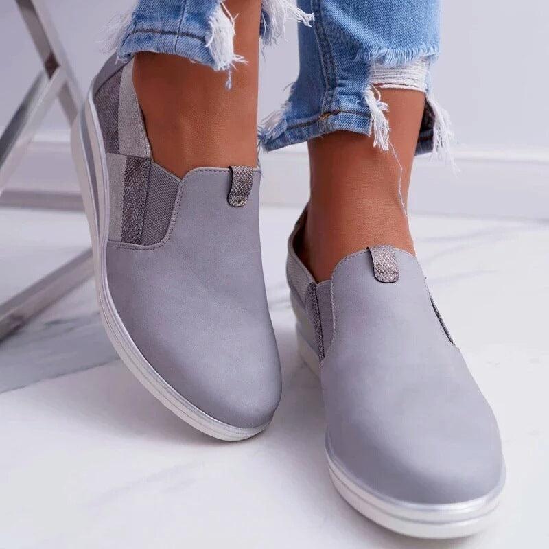 Plus Size 2020 Spring And Summer New Single Shoes Women'S Wedge Heel Color Matching Platform Loafers Sports Women'S Shoes - MRSLM