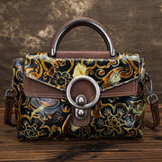 Retro cowhide embossed shoulder bag, view 4 - MRSLM