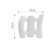 Nordic White Ceramic Irregular Flower Vase - MRSLM