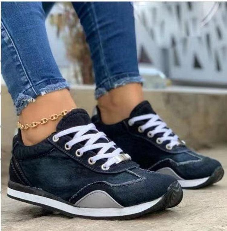 Leisure Single Shoes Women's Large Sports Shoes Color Spring And Autumn Wedge Heel Flat - MRSLM
