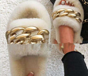 round toe thick bottom wool slippers, view 2 - MRSLM