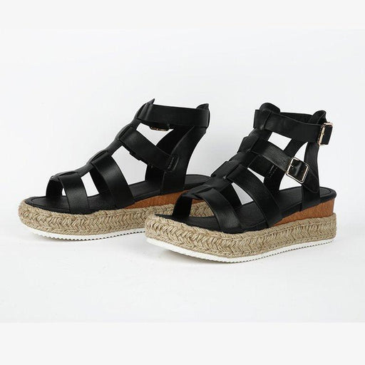 women's wedge ankle strap sandals - MRSLM