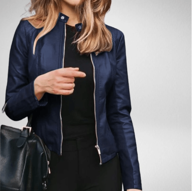 Autumn And Winter Women's Fashion Leather Pu Suit Jacket - MRSLM