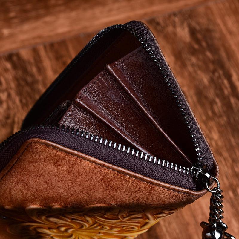 Long Retro Casual Leather Clutch Bag For Women - MRSLM
