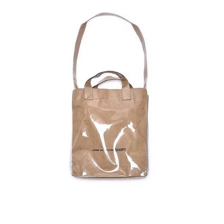 Kraft Paper Shopping Bag, Creative New One-shoulder Messenger Bag, Korean Letter Women's Bag - MRSLM