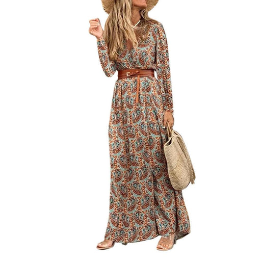 Women's V-neck floral dress, view 7 - MRSLM