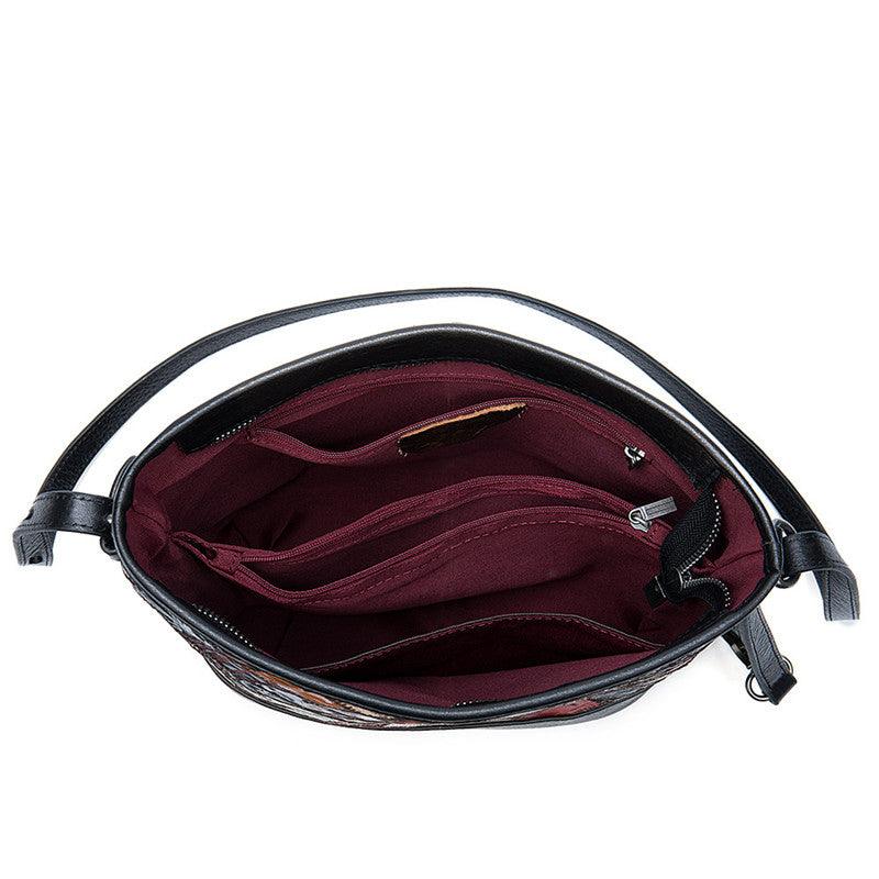 Leather Ladies Messenger Bag Stitching Color Bucket Type - MRSLM