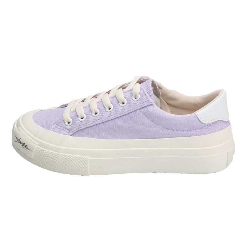 Women's Casual Low-top Solid Color Canvas Shoes - MRSLM