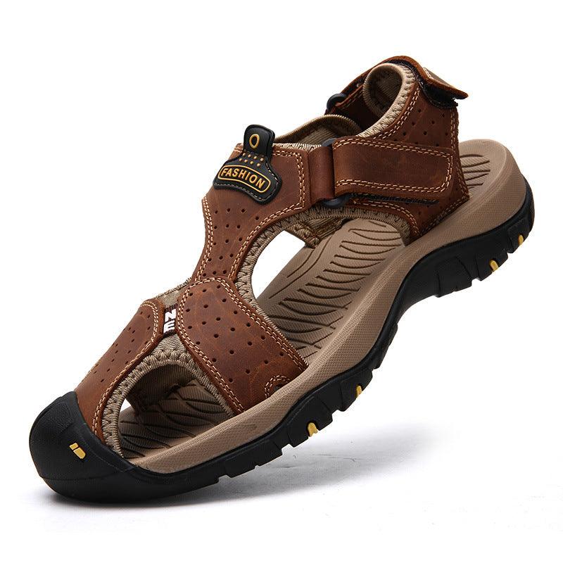 anti-slip cowhide beach sandals - MRSLM