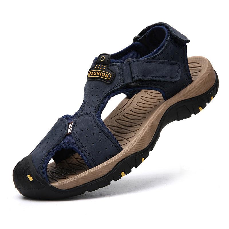 anti-slip cowhide beach sandals, view 5 - MRSLM