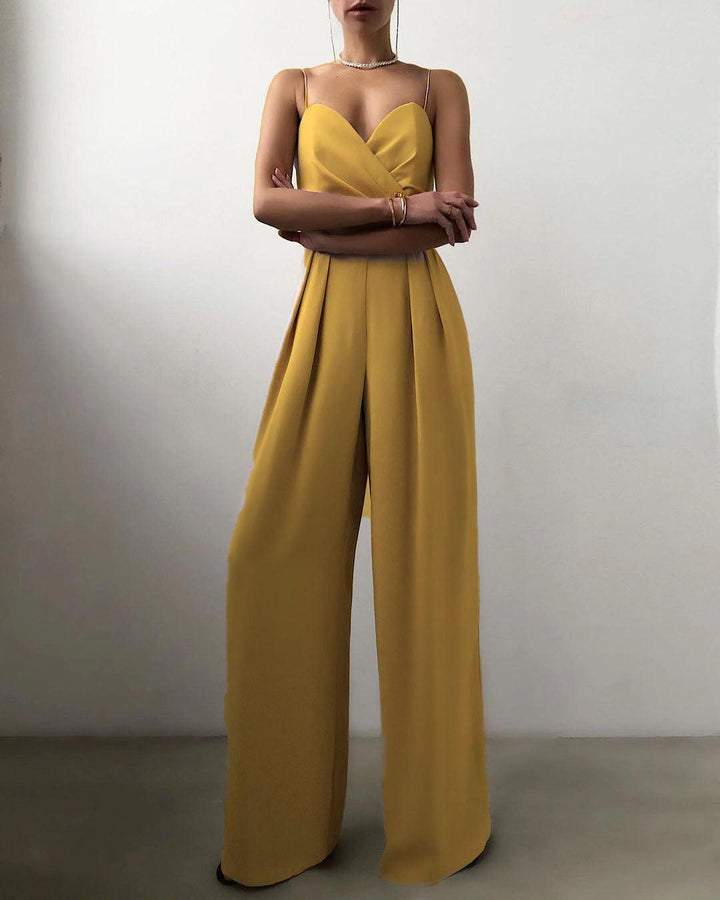 Minimalist Jumpsuit With Waist Straight And Mopping - MRSLM