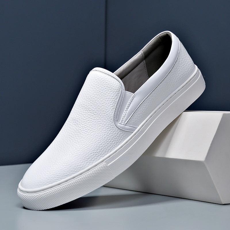 Men's White Shoes Leather Comfortable And Breathable Loafers - MRSLM